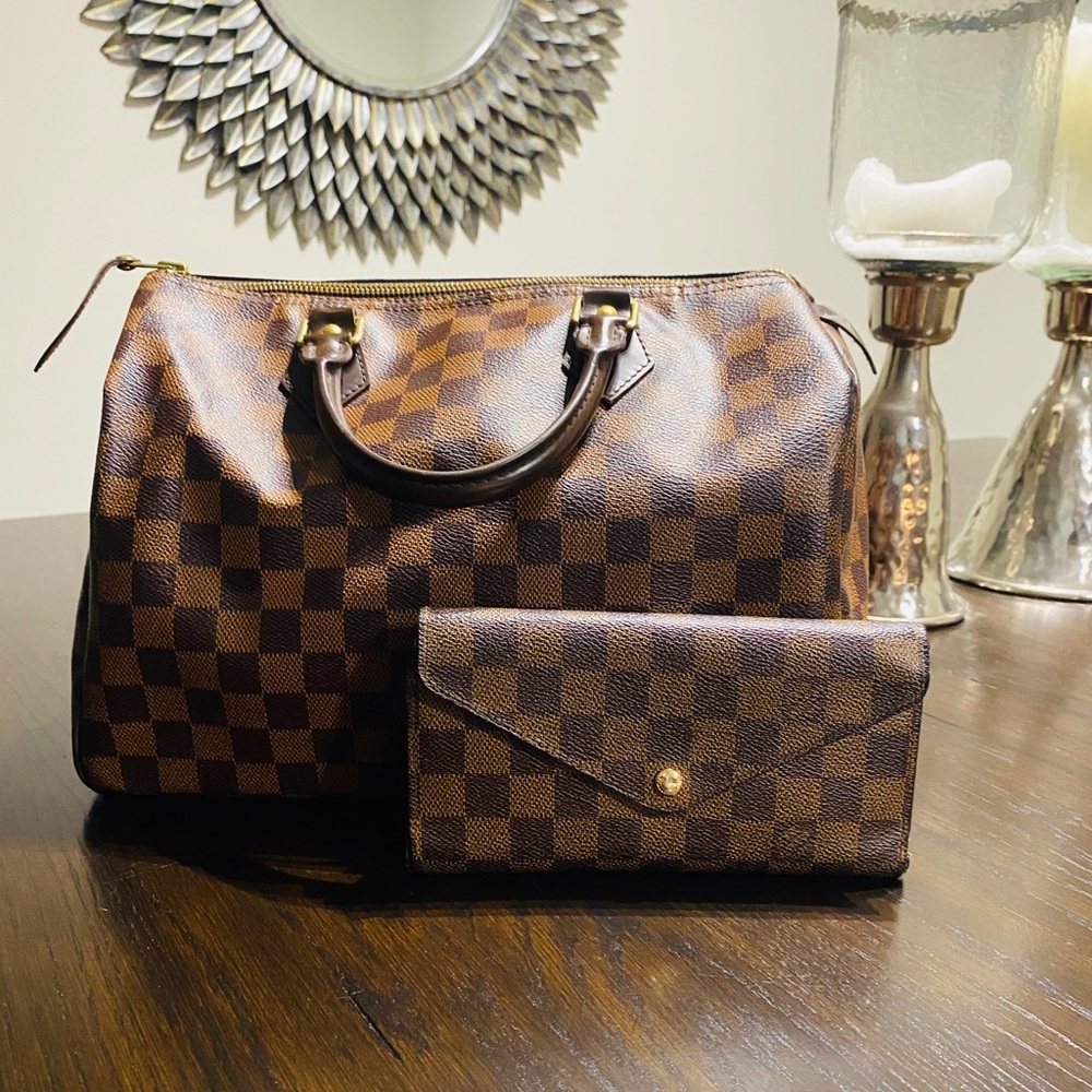 💯 Authentic Louis Vuitton Speedy 30 & Wallet set!
